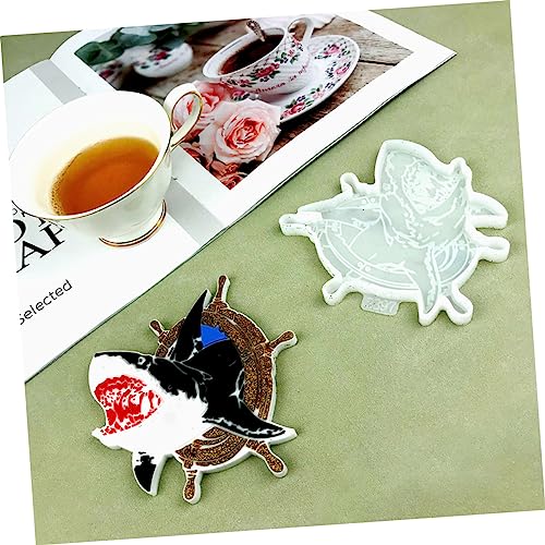 VILLCASE Shark Design Epoxy Resin Molding Cup Mat Silicone Mold for DIY Projects