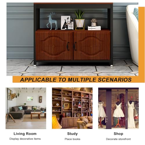 30 Gallon Fish Tank Stand, Wooden Aquarium Stands, with Shelves and Storage Cabinet for Fish Tank Accessories Storage, Turtle Terrarium Stand Rac White shelves + blackboard + white cabinet 50x30x70cm - color: White shelves + blackboard + white cabinet, si