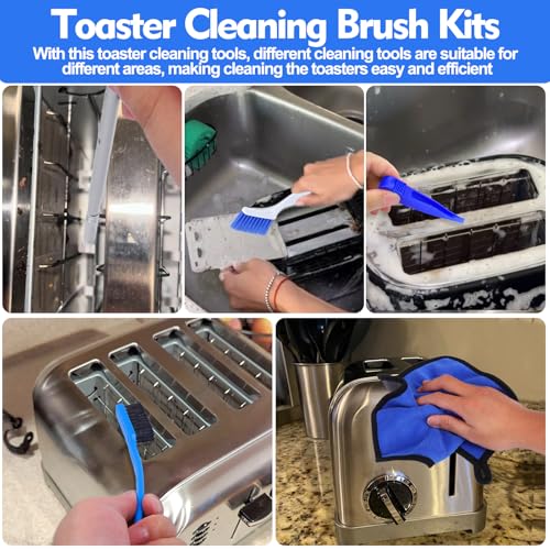 Toaster Cleaning Brush Set,5 Pcs Cleaner Supplies Tools kit for Toasters 2 Slice/ 4 Slice Accessories(Excluding Toaster)