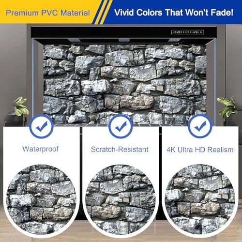 Aquarium Background & Fish Tank Background – Ultra HD Static Cling, Tape-Free, Realistic Rock Wall Design for Professional Aquarium Decorations 17.7 X 47.2 Inches - color: Gray Rock, size: 17.7 X 47.2 Inches