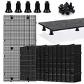 10Pcs Plastic Aquarium Grid Egg Crate with Brackets, Fish Tank Divider Panel for Bottom Filtration, Tank Separation and DIY Aquascaping