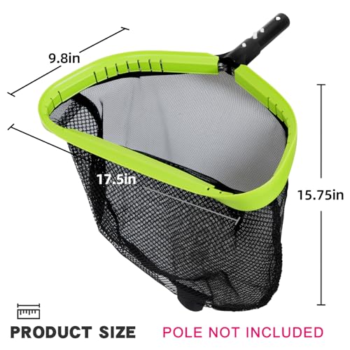 Pool Net,Professional Swimming Pool Leaf Skimmer Nets for Cleaning with Double-Layer Deep Big Bag,Heavy Duty Aluminum Frame & Handle Rake(Pole Not Included)