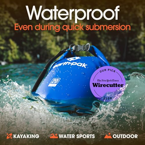 Earth Pak Waterproof Dry Bag - Roll Top Waterproof Backpack Sack Keeps Gear Dry for Kayak with Waterproof Phone Case - color: Blue, size: 20L