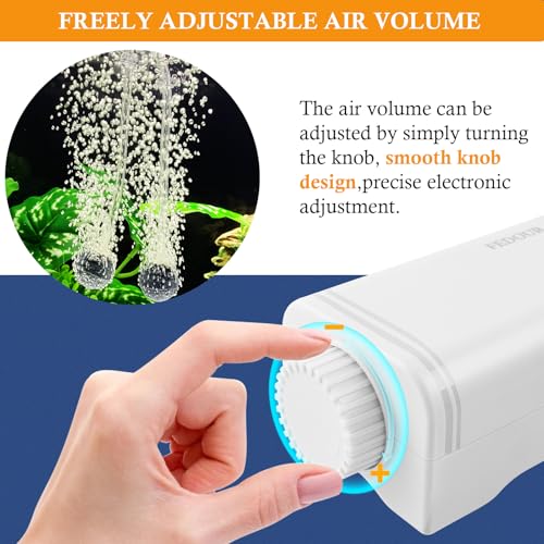 FEDOUR 80GPH Aquarium Air Pump, Ultra Quiet Oxygen Pump for up to 120Gallon Fish and Turtle Tank, Powerful Fish Air Bubbler - color: White