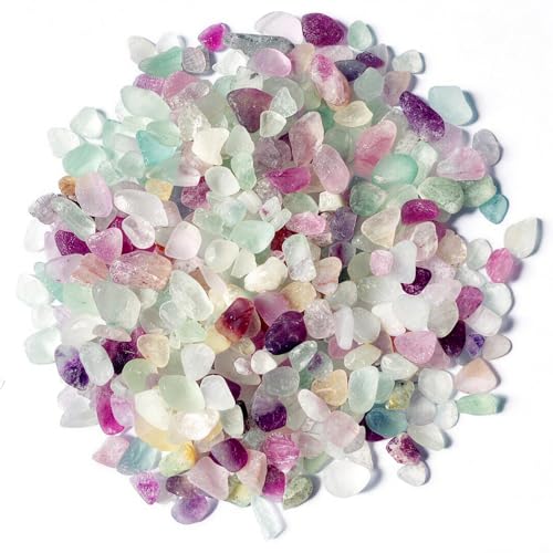 Aquarium Gravel,Rocks for Plants Indoor,0.44lb Fluorite Aquarium Gravel Rocks,Crystal Chips Stone Crushed Quartz for Crafts, Vases Filler, Succulent Plants, Aquarium Gravel Rocks (Fluorite) - color: Fluorite