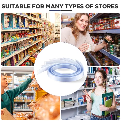 Frienda 100 Pcs Decorative Gondola Shelving Vinyl Insert Strips Pre Cut 48" x 1.25" C Channel Decorative Shelf Insert Strips for Retail Store Supermarkets Grocery Gondola Decoration (Clear) - color: Clear