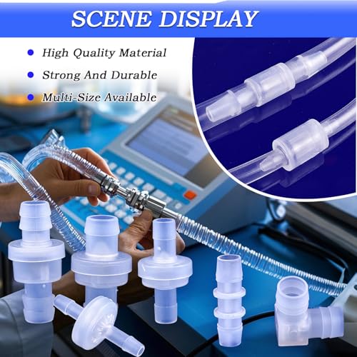 36Pcs Check Valves kit, 16-Size Plastic Hose Barb Fittings Assortment and Check valve, L Fitting, Y Fitting, one way valve for liquid, Gas, oils tubing (1/4", 5/16", 3/8", 1/2")