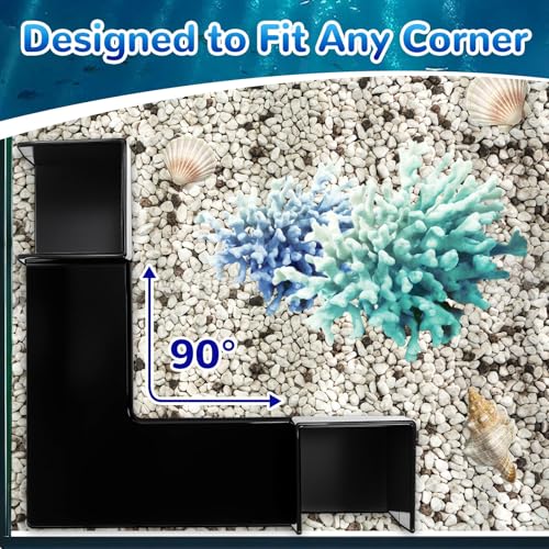 Dual-Entrance Aquarium Tunnel, Aquarium Cave Hideout 360° Viewing, Black Shrimp Cave Fish Tank Tunnels, Aquarium Underground Tunnel, Substrates Buried Tunnel for Fish Decoration