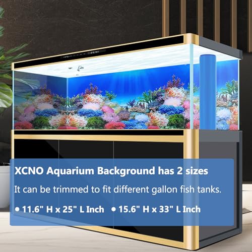 XCNO Fish Backgrounds Paper Double Sides Undersea Aquarium Background Poster Colorful Sea Anemone Fish Tank Background Sticker Decorations 16"x 33" - color: Sea Anemone, size: 15.6" x 33" In