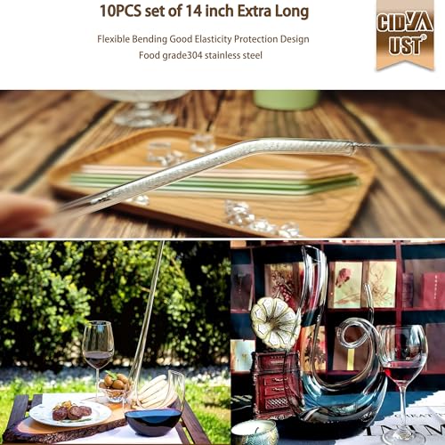 14-inch Straw Cleaner Brush Extra Long，Straw Brush Extra Long with 304 Stainless Steel and Nylon Bristles Straw Brush for Baby Bottles, Glass/Silicone Straws or Hummingbird Feeders.
