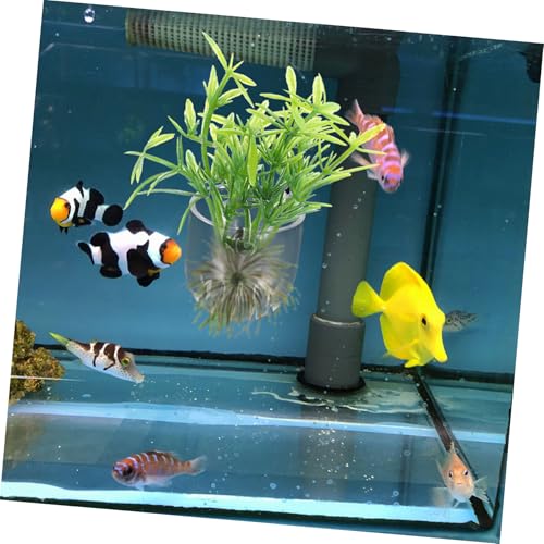 BESPORTBLE 8pcs Acrylic Aquarium Plant Holder Cups for Fish Tank Multi-use Feeding Tool and Planting Holder and Easy to Install for Aquatic Plants and Decoration