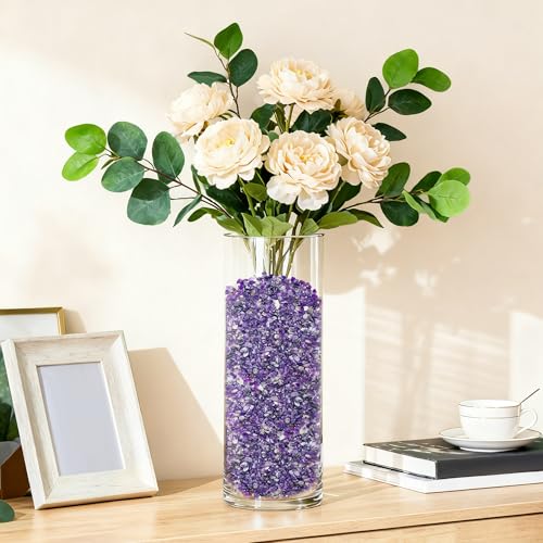 Kaiyuan Dynasty 460g Amethyst Quartz Crystal Chips Bulk, 5-7mm Natural Purple Crushed Gemstones, Crystals for Vase Fillers & Aquarium Gravel Rocks - color: Purple, size: 1LB