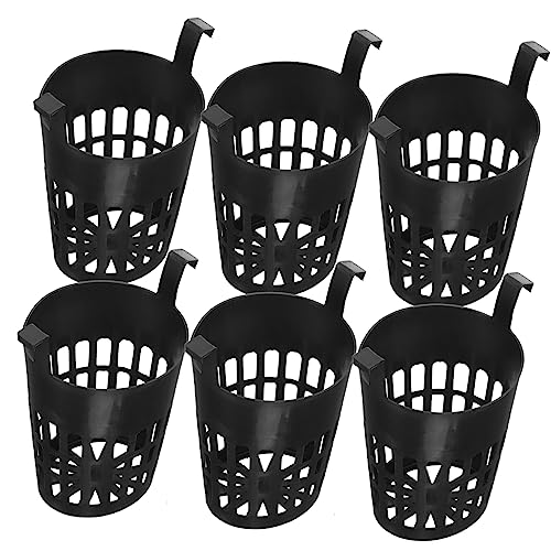 SUPVOX Hydroponic Planting Basket 6-Pack Plastic Slotted Net Cups for Aquatic Plants Fish Tank Hanging Planters Garden Balcony Decoration 3.93X3.54X2.55In