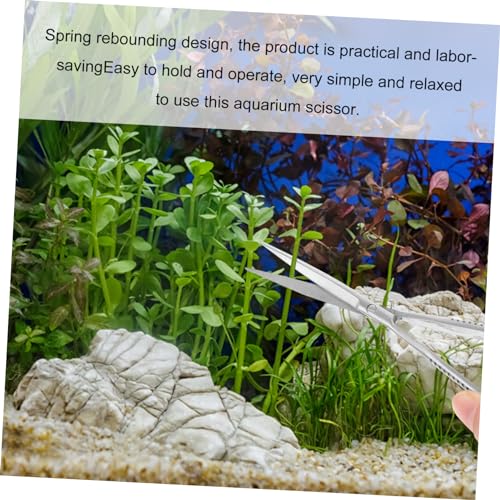 UPKOCH Professional Stainless Steel Aquarium Scissor Portable Spring Scissors for Pruning Aquatic Plants Water Grass Trim Tool for Fish Tanks and Landscape Maintenance
