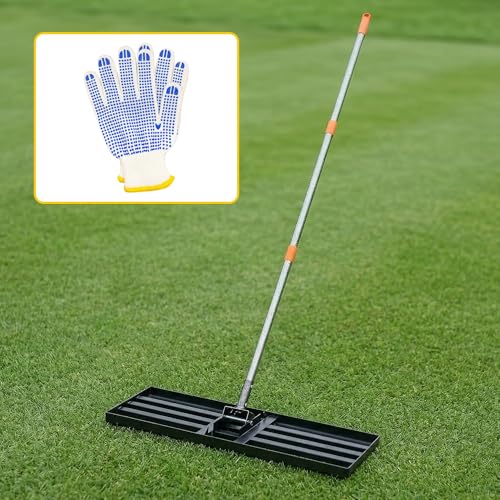 Lawn Leveling Rake 36x10 Inch, 6FT Heavy-Duty Carbon Steel Lawn Leveler – Yard Leveling Rake for Soil, Sand, Grass, Perfect for Lawn Repair, Pit Filling & Garden Maintenance - size: L