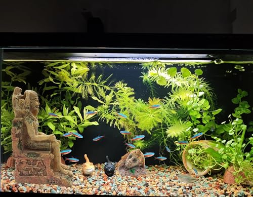 M2cbridge Aquarium Decor Castle Shipwreck Ornament Underwater Landscape(Egyptian Pharaohs) - color: Egyptian Pharaohs