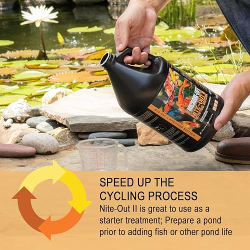 MICROBE-LIFT Nite-Out II Water Cleaner for Outdoor Ponds and Water Gardens, Rapid Ammonia and Nitrite Reduction (32 Ounces) - size: 32 Ounces