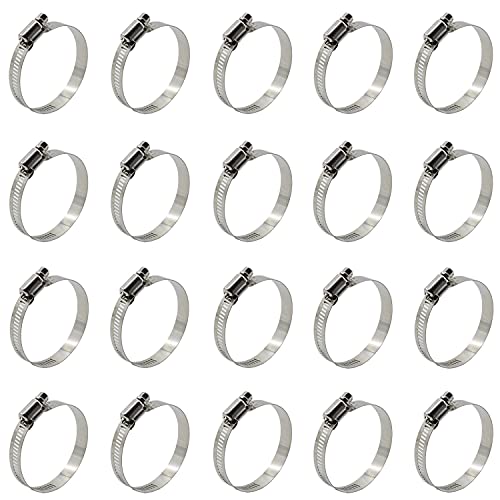 20PCS Cable Clamp,TTZEZE Adjustable 304 Stainless Steel Duct Clamps Hose Clamp Pipe Clamp Air Ducting Clamp Worm Drive Hose Clamps Tube Clamp Metal Clamp Pipe Hoop,Pipe or Wire Cord Installation - size: Adjustable: 46-70mm/1.81-2.76''