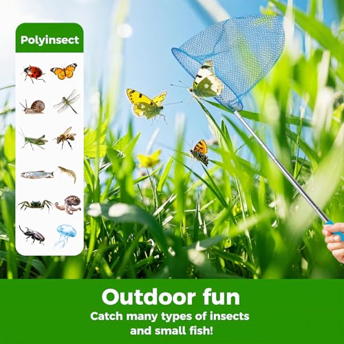 TSYAN Telescopic Butterfly Fishing Nets for Kids Catching Insect Net Outdoor Tools for Catching Bugs Fish Insect Ladybird, Extendable 34" Inches and Anti Slip Grip - color: 5 Pack-2