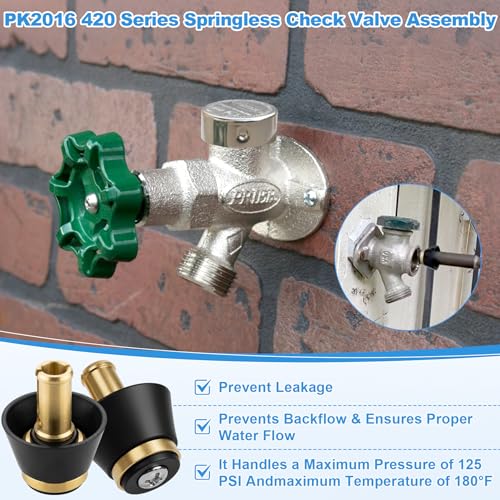 Springless CHK Valve Replacement for PK2016 420 Series Fits for Arrowhead Frost-Proof Wall Hydrants, Repair Parts for Stem Assembly Springless Check Assembly (2 Pack) (2)