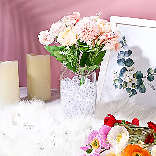Syhood 570 Pcs 5 Sizes Clear Fake Crushed Ice Rocks Plastic Gemstones Transparent Acrylic Crystal Gems Diamond Cubes for DIY Craft Vase Fillers Fish Tank Centerpieces Wedding Summer Holiday Decoration - color: Clear