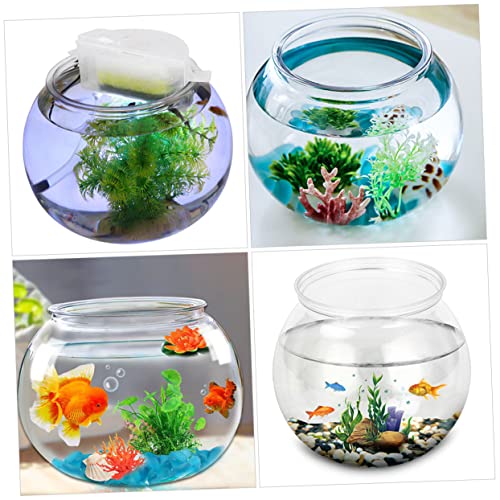 DOITOOL Round Fish Bowl for Betta Fish 3 Gallon Inexpensive Plastic Tank Portable Desktop Aquarium for Home Office
