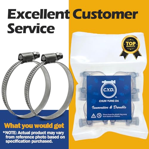 10 Pack SAE Size 20 Stainless Steel Hose Clamps, German Style Embossed Worm Gear Clamp, Adjustable 1-3/16 to 1-3/4 inch (30-45mm) for Coolant Radiator Pipe - size: 1-3/16 to 1-3/4 inch (10 Pack)