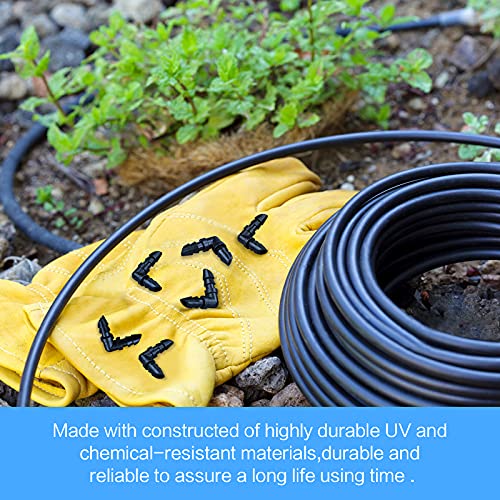 70 Pack Drip Irrigation Barbed Elbow Fittings,Barbed Connector Fits Universal 1/4" Drip Tubing, 90 Degree Drip Line Corner for Drip or Sprinkler System - size: 70P-Elbow Fittings