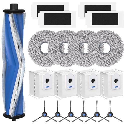 T30S Replacement Parts for ECOVACS DEEBOT T30S/T30S Pro Vacuum and Mop Accessories Kit, includes V-shaped brush, Mop pads, Hepa Filters, Dust Bags, and Side Brushs - style: T30S