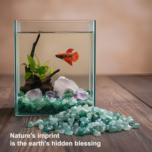 Crystal Chips Stone-Aquarium Rocks Decor,Fish Gravel,Tumbled Stone Chips for Aquascape Vase Filler,DIY Crafts,Indoor Plants - color: Green