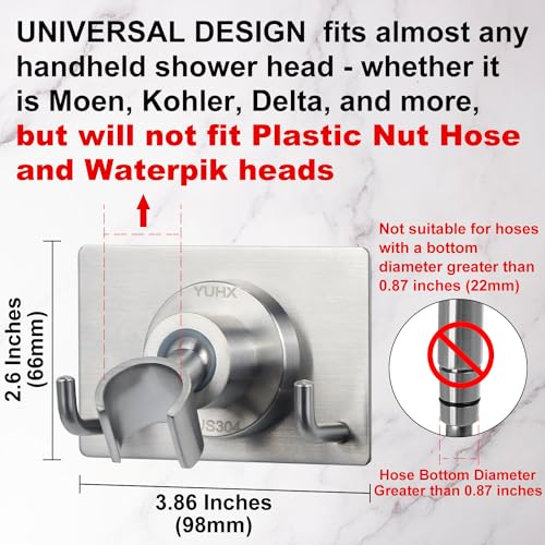 Shower Head Holder All Metal Strong Adhesive and Drilling Screws Two Installation Methods, Adjustable Handheld Shower Head Mount,Stainless Steel Hand held Showerhead Wand Bracket - style: A-Style Brushed