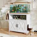 Verano Garden 40-50 Gallon Fish Tank Stand with Hidden Cat Litter Box Enclosure Furniture, Cat Viewing Aquarium Stand with Storage Shelf & Side Cat Perch, 36.2"x20.5" Tabletop, 660 LBS Capacity - color: White