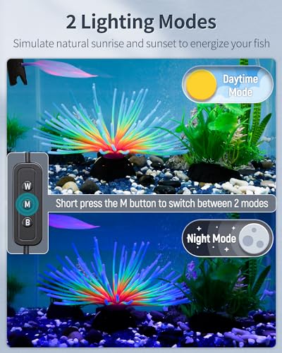 Pawfly 21W Aquarium LED Light for 30 to 36 Inch Fish Tanks Extendable Fish Tank Light with Full Spectrum Brilliant White Blue Red Lights with Daytime & Night Modes and Adjustable Brightness - color: Basic, size: 30"-36"