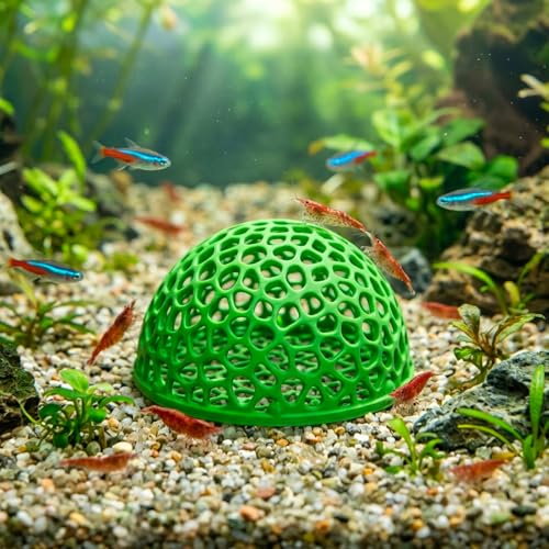 Shrimp Hides for Aquarium, 4-Piece Fish Tank Accessories Set, Aquarium Cave Hideout for Breeding and Shelter, Decorative Fish Tank Decorations with 4.1 Inch Diameter