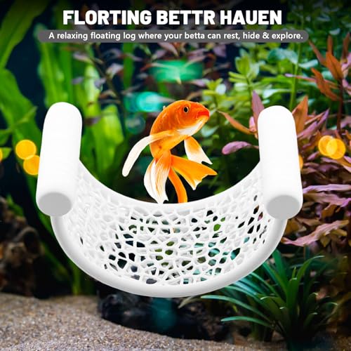 White Betta Fish Hammock,Betta Fish Tank Accessories Decorations,Safe Floating Aquarium Rest Ledge for Bettas,Nano Fishs,Small Fish Shrimp (White) - color: Jade White