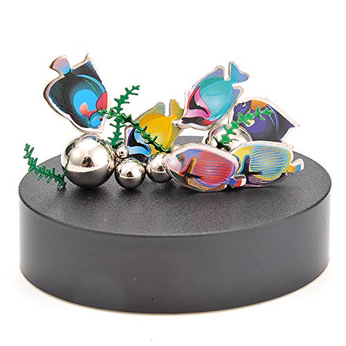 PowerTRC Desktop Sculpture Aquarium Fish Desktop Fidget Toy Stress Relief Desk Toys for Anxiety Office Desk Decorations Accessories Gift