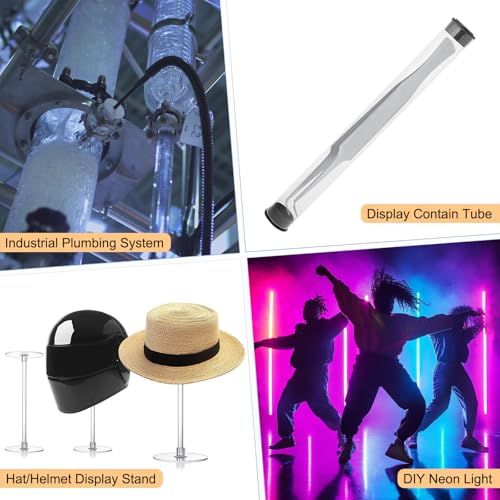 M METERXITY 4-Pack Clear Rigid Acrylic Pipe, 3mm[0.12"] ID x 5mm[0.2"] OD Plastic Round Tube for Water Cooling System/Lamps/Fountains/Aquariums/Display Stand, Acrylic Tubing [305mm/12IN] - size: 3mm ID x 5mm OD