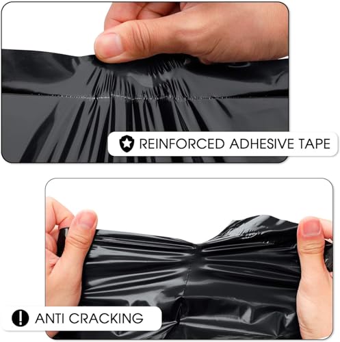 Metronic Poly Mailers 12X15.5 500 Pack, Self Seal Shipping Bags for Clothing, Waterproof and Tear-Proof Shipping Envelopes for Business, Mailers Poly Bags Packaging Bags, Black - color: Black, size: 12x15.5 500 pieces