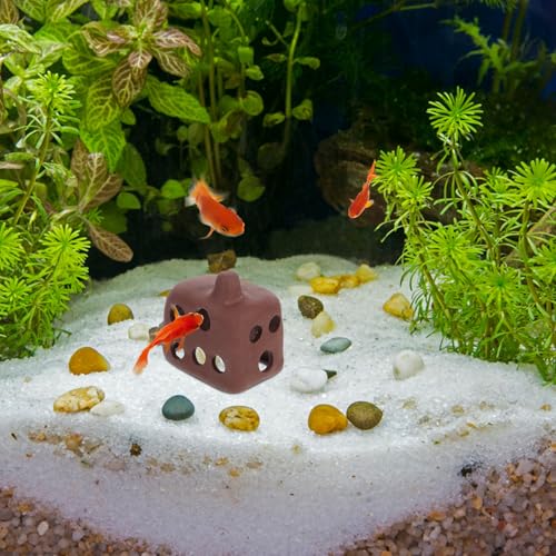 SUPVOX 7pcs Aquarium Fish Tank Decoration Purple Clay Ceramic Shrimp Cave Hideout Ornaments Breeding Shelter Landscaping Decor for Freshwater Fish and Shrimp