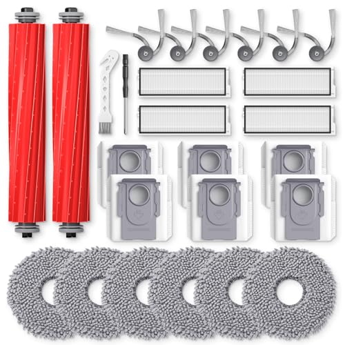 QV 35A Replacement Accessories for Roborock QV 35A / QV 35S / Qrevo S Pro Robot Vacuum, 2*Main Brush, 6*Side Brush, 4*Filters, 6*Mop Pads, 6*Dust Bag, 2*Tools - style: for QV 35A / QV 35S / Qrevo S Pro