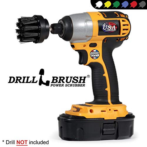 Cleaning Supplies BBQ Grill Brush - Cordless Drill Spin Brush Grill Cleaner - Rust Remover - Household Cleaning Tool for Backyard Accessories - Industrial Cleaning Grade Scrubbing Brush - Nylon Brush - color: Black