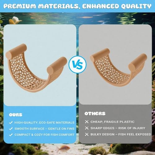 CPLIKE Natural Wood Betta Hammock - Floating Resting Log for Bettas, Shrimp & Nano Fish - Aquarium Hideout, Fish Tank Decor, Aquatic Perch for Small Tanks - color: B: Wood
