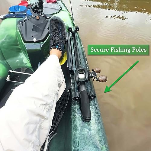 Huntury Kayak Paddle & Fishing Net Holder - Track Mount Accessories for Canoe, Paddle Board - style: 2023