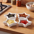 EIKS 4 Pack Ceramic Dipping Bowls Side Dishes for Serving ketchup Wasabi Condiments Appetizer Snacks (Star-Shape) - size: Star-Shape