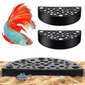 2 PCS Shrimp Hides for Aquarium, Shrimp Cave, Small Fish Tunnel Shrimp Breeding House, Plastic Shelters Aquarium Shrimp Hideout, Fish Tank Accessories Decor, Black