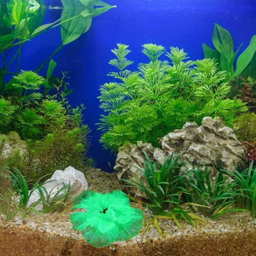 DOITOOL Artificial Silicone Aquarium Plant Ornament Green Aquatic Water Plant Decoration for Fish Tank Landscaping for Home and Aquarium Use