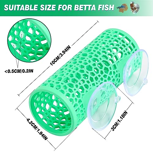 Abizoo Betta Fish Tunnel Hideout for Aquarium Decoration Hollow Coral Design Smooth Finish, Fish Tank Accessories Habitat Cave for Betta Shrimp Guppies Neon Tetras Zebra Danios Small Fishes,Mint Green - color: Mint Green