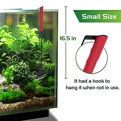 16.5’’ Professional Algae Scraper, Aquarium Blade Cleaner with 10 Pcs Replaceable Blades Stubborn Algae, Suitable for Water Tank Size Under 28 Gallons - color: Red, size: S