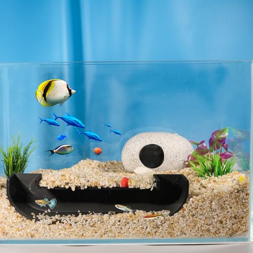 Aquarium Undergravel Fish Tunnel Cave, Black, Style 4 - color: Black, style: Style 4