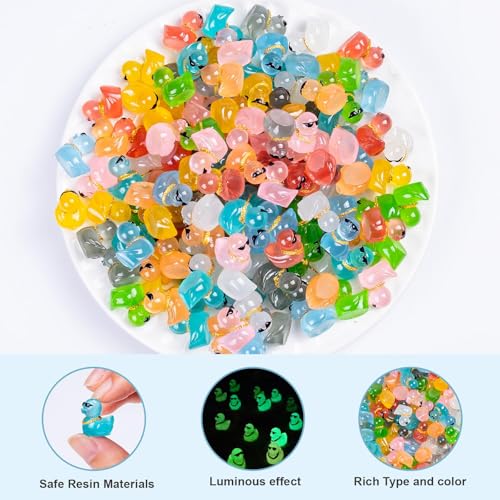150 Pcs Luminous Mini Resin Ducks Colorful Tiny Small Plastic Ducks Figures to Hide Little Resin Duck Bulk for Miniature Landscape Aquarium Potted Dollhouse Fairy Garden Accessories Decorations. - style: The Sunglasses Duck 150PC
